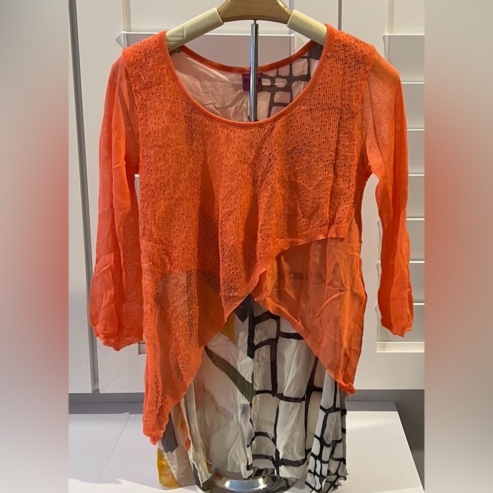 Save The Queen Orange and Black Blouse